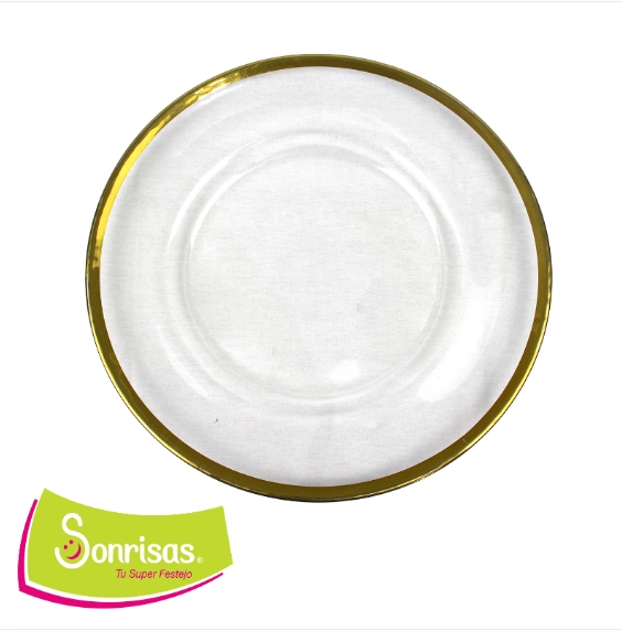 Plato base filo dorado