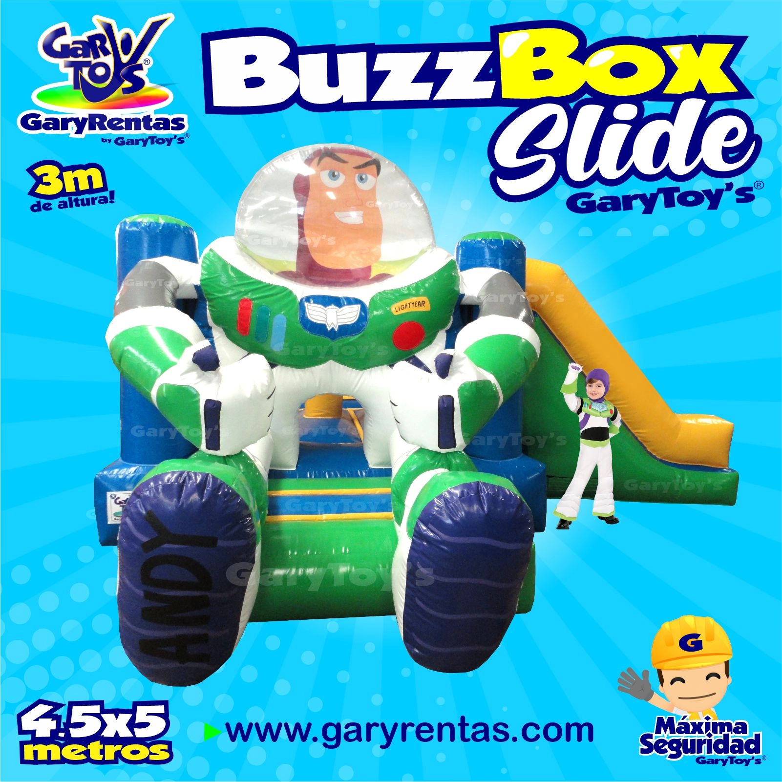 Buzz box slide: tobogán acuático inflable